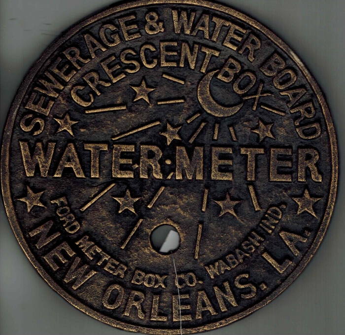 NEW ORLEANS WATER METER COVER CRESCENT CITY NOLA FRENCH QUARTER CAST IRON REAL! 