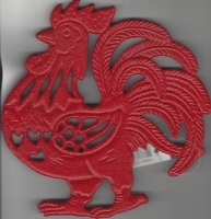 Red Rooster Cast Iron Trivet